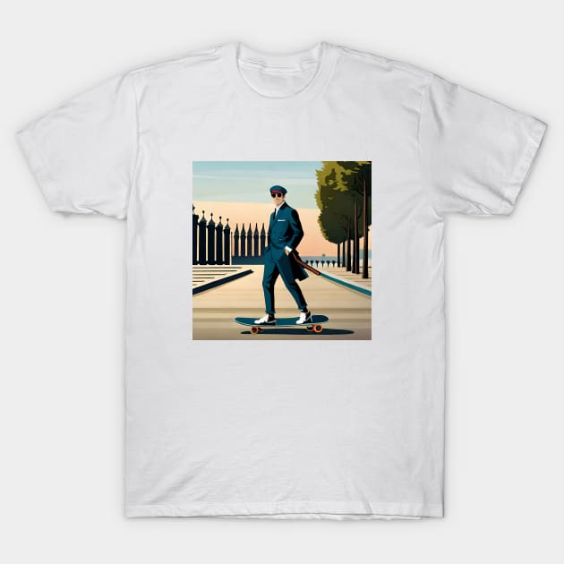 Napolean On a Skateboard - Historical Pop Culture T-Shirt by DanDesigns